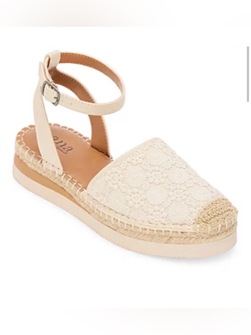 a.n.a Women’s Clayson Wedge Sandals Ivory Lace Size 9